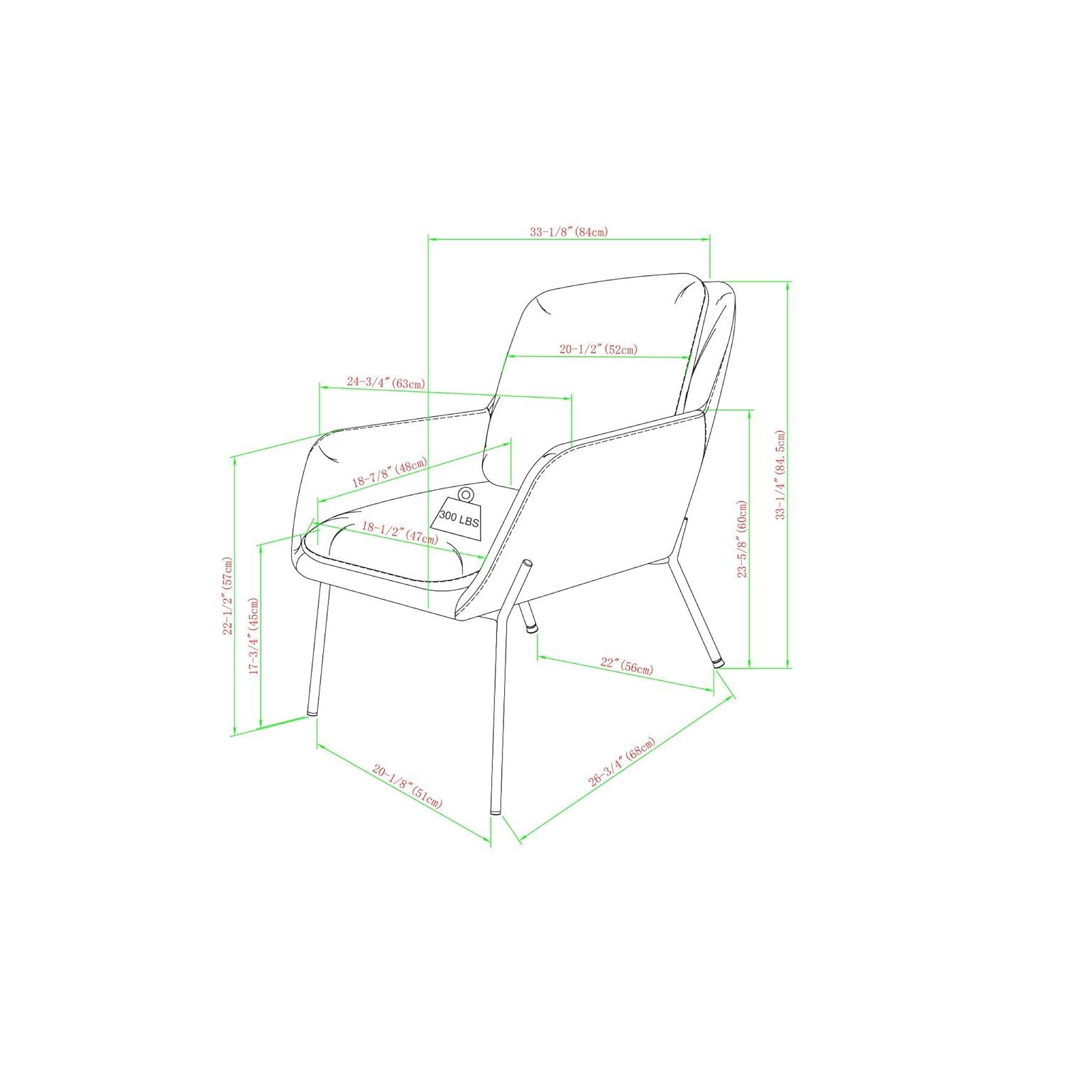 Contemporary Upholstered Metal Accent Chair - Teal / Black