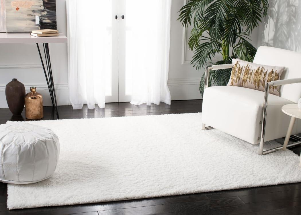 August Shag AUG900 Power Loomed Indoor Accent Rug - White - 3'x3' - Safavieh