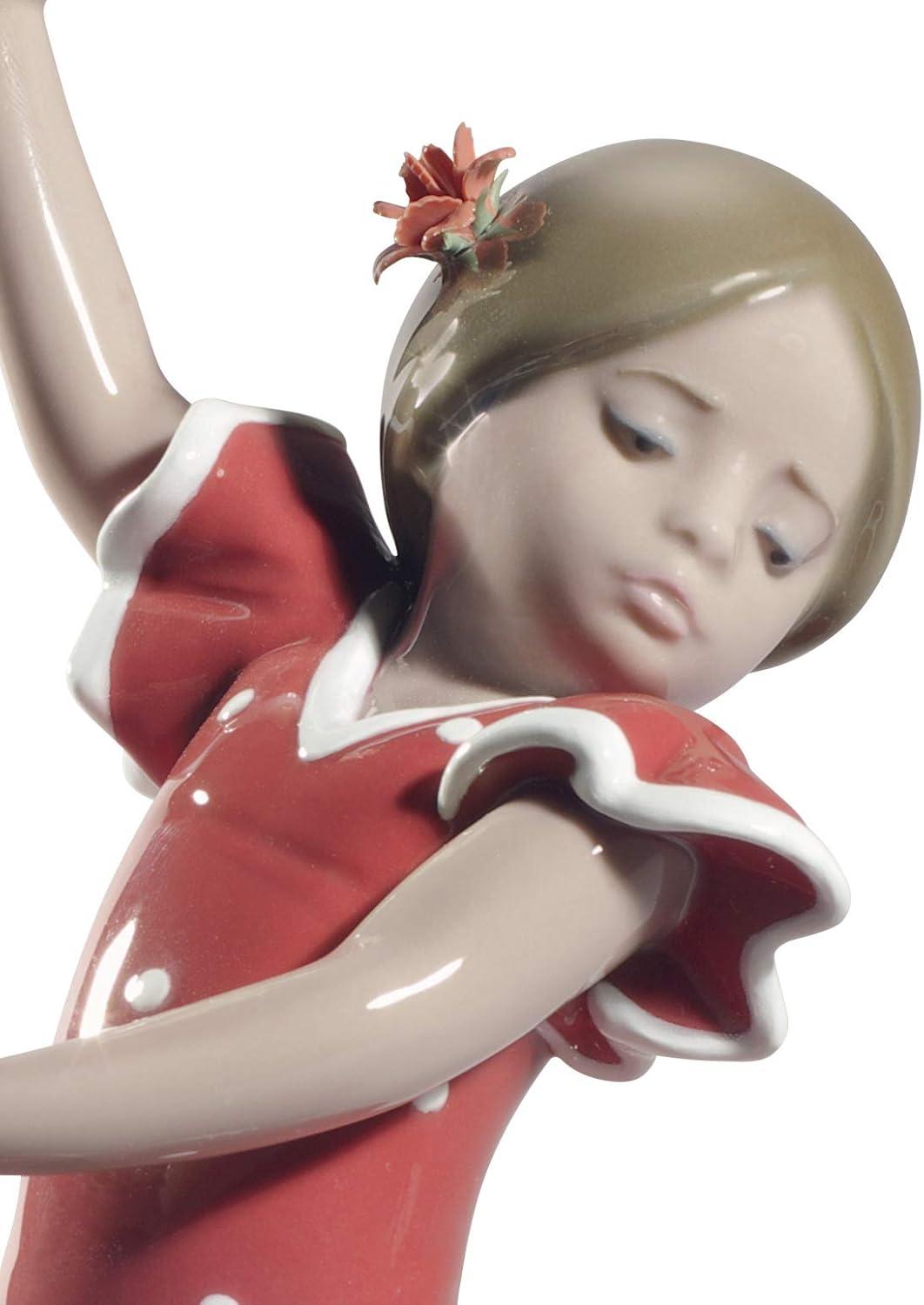 LLADRÓ Ballaorita Figurine with Arms Up! Red Porcelain Flamingo Figure