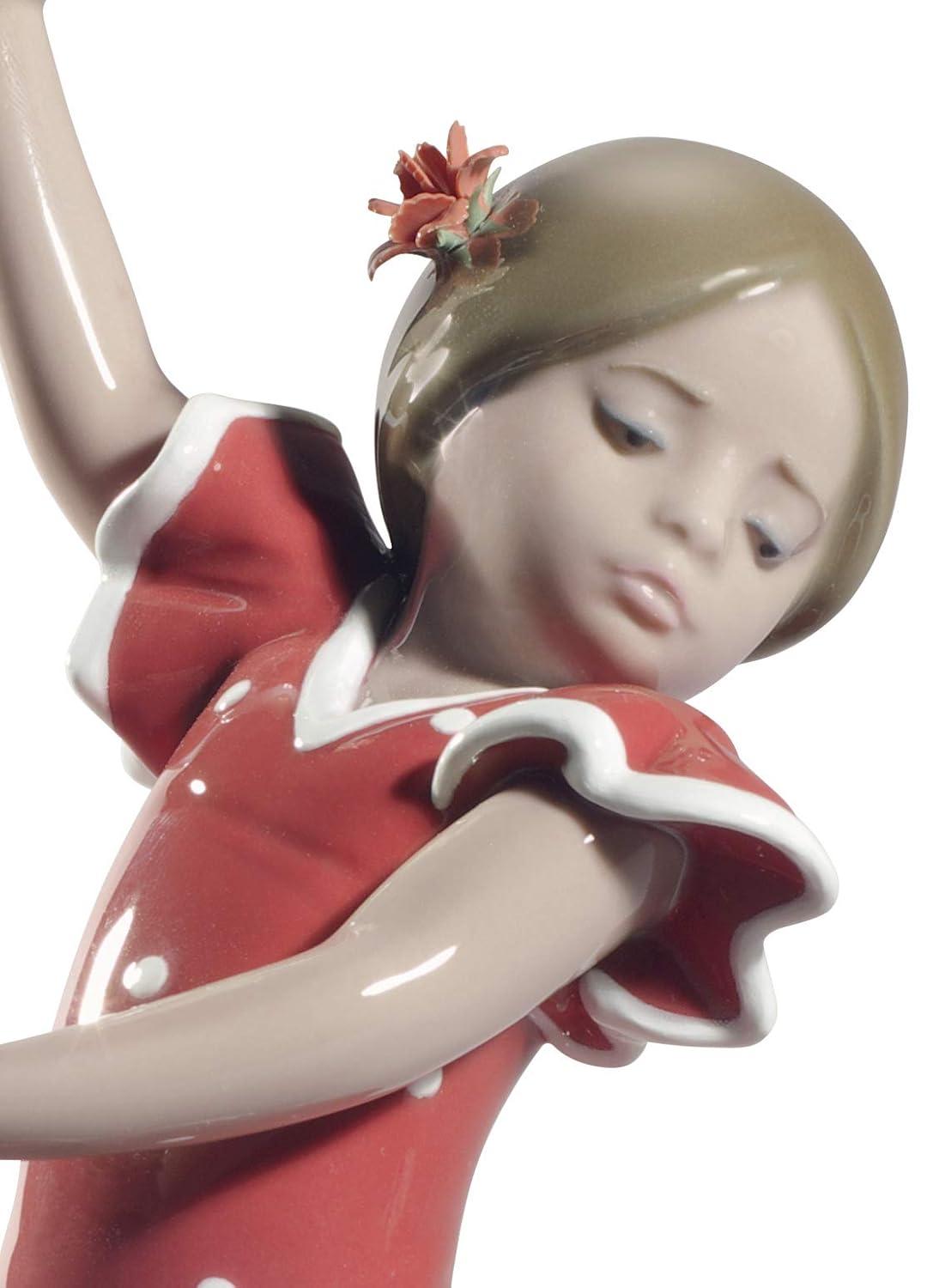 LLADRÓ Ballaorita Figurine with Arms Up! Red Porcelain Flamingo Figure