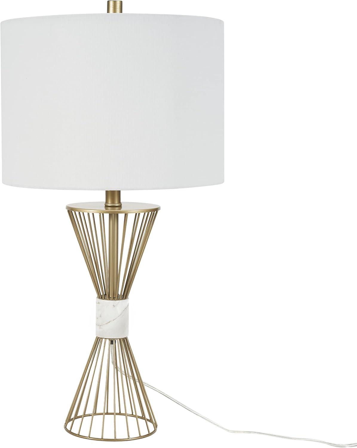 27" Gold Metal Wire with Marble Table Lamp - Nourison