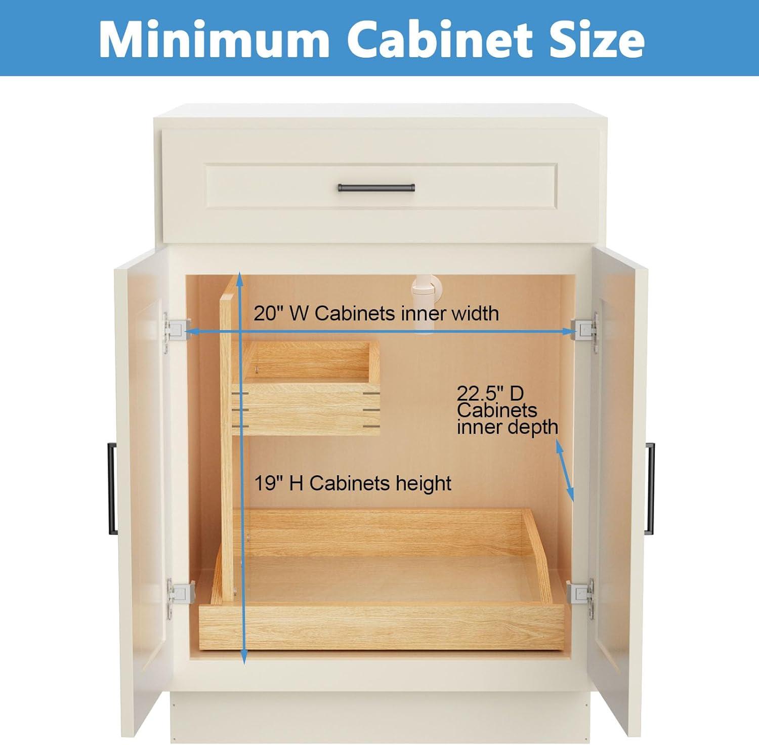 Under Sink Organizers , 2 Tier Pull Out Cabinet Organizer with Soft Close, Adjustable Multi-Purpose Under Sink Organizer(Left)