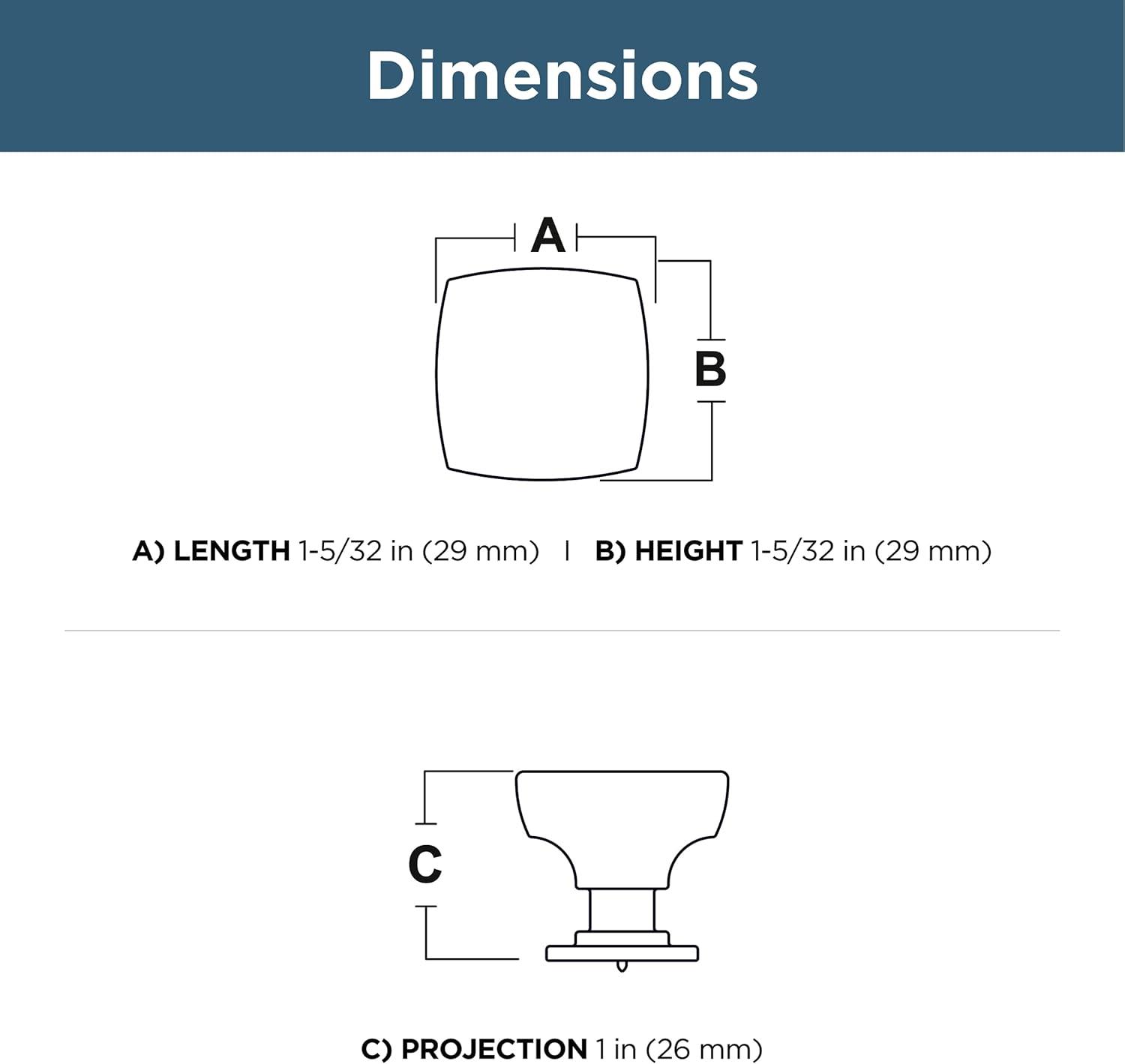 Parow 1 1/8" Square Knob