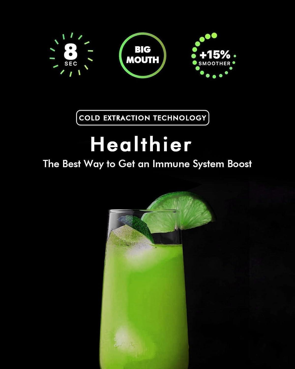 SiFENE 350W Centrifugal Juicer Machine, 2.5" Wide Chute, 3 Speed Setting, Compact Design, Easy to Clean, Black