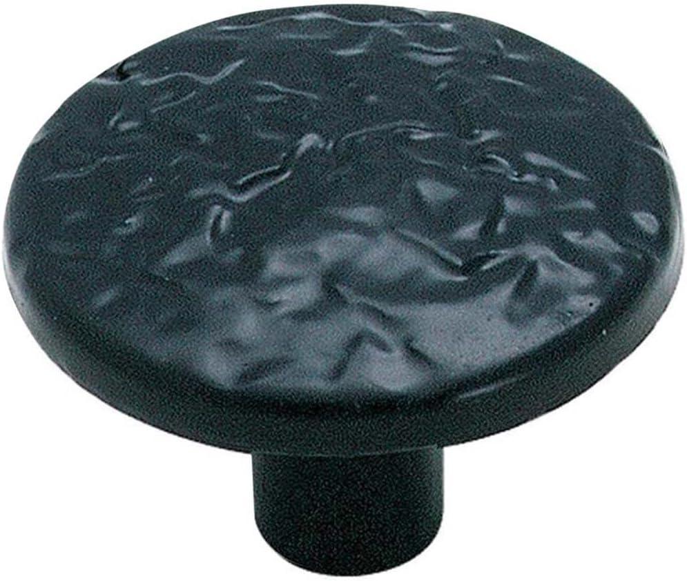 Allison Round Matte Black Colonial Cabinet Knob with Mounting Hardware