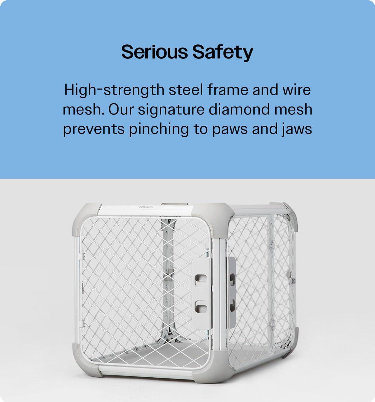 DIGGS 24" Evolv Dog Crate - Safe, Durable Kennel with Removable Ceiling Panel and Modular - Ash