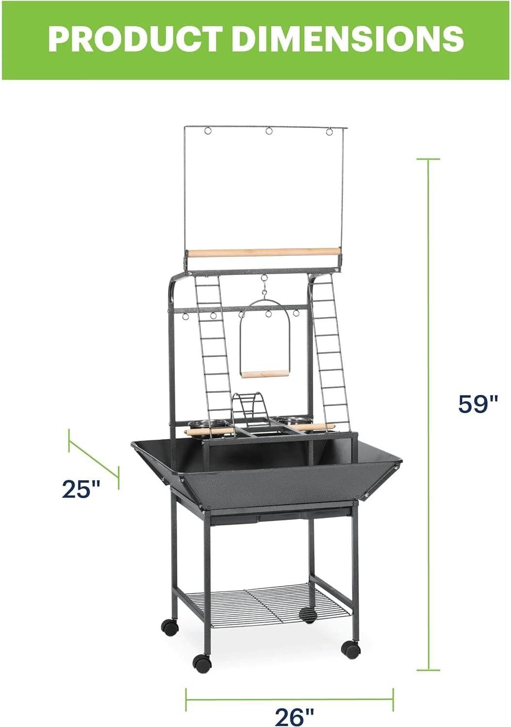 Black Hammertone Small Parrot Playstand with Perches and Ladders