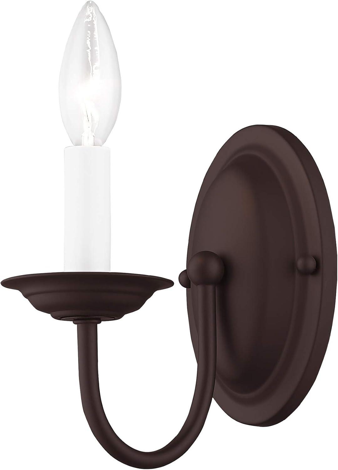 Sleek Black Dimmable Vanity Wall Sconce, Direct Wired, 7" Height