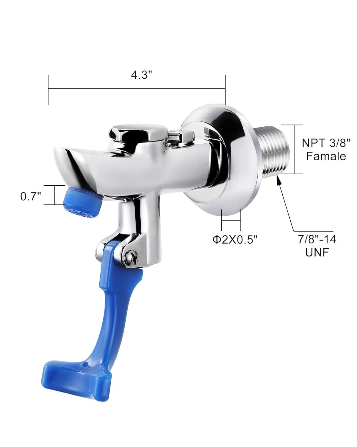 Glass Filler Faucet Wall Mount: WOWOW Push Water Bottle Filling Station Solid Brass, Commercial Water Filler Faucet for Bar, Diner, Cafe, Restaurant, Kitchen and Coffee Shop, 3/8 Male Inlet