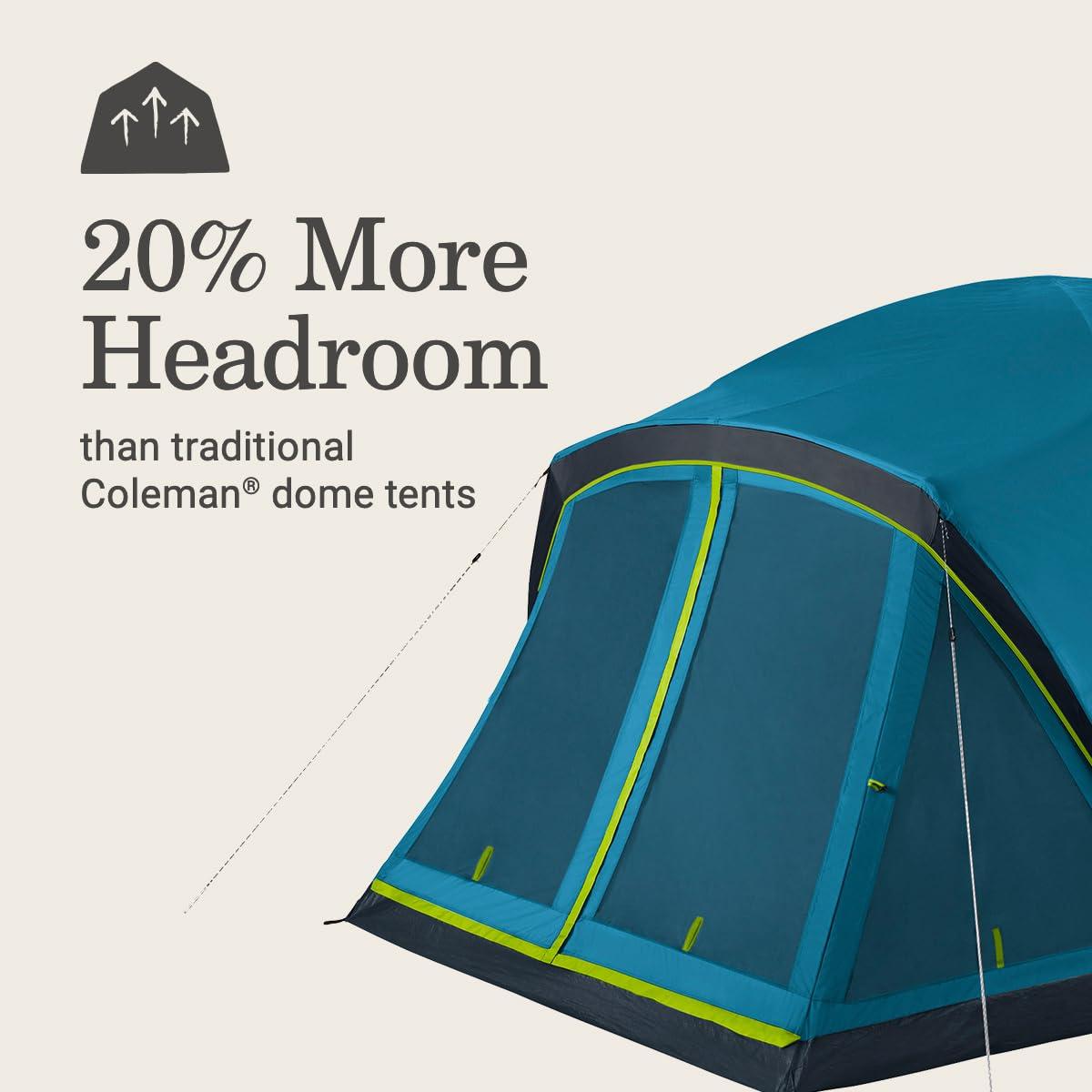 Coleman Skydome™ 6-Person Screen Room Camping Tent with Dark Room™ Technology