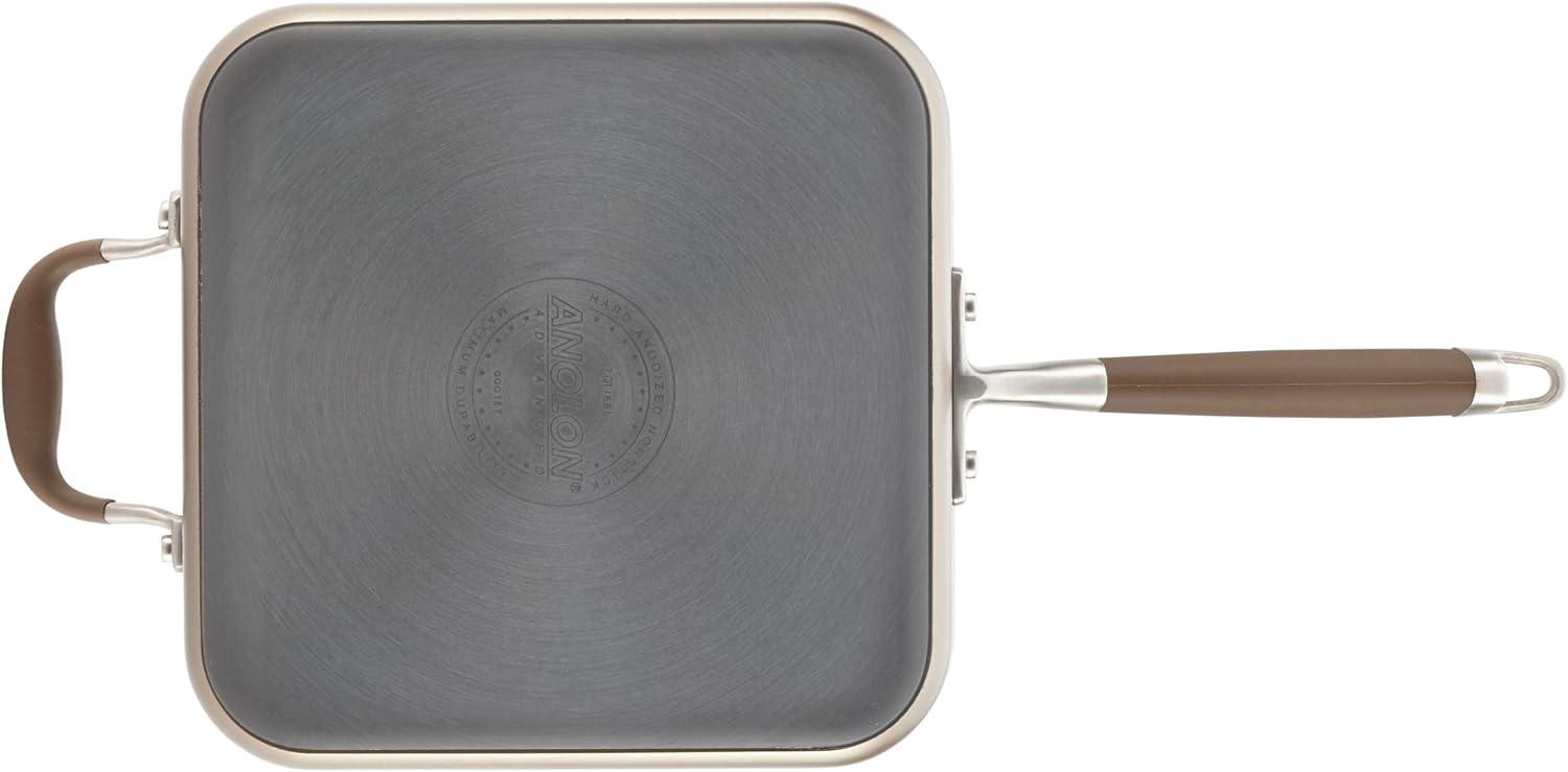 Anolon Advanced Hard-Anodized Non-stick 4-Quart Covered Square Saute with Helper Handle, Bronze