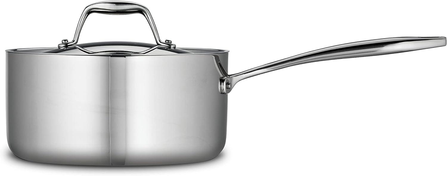 3-Quart Stainless Steel Induction-Ready Saucepan with Lid