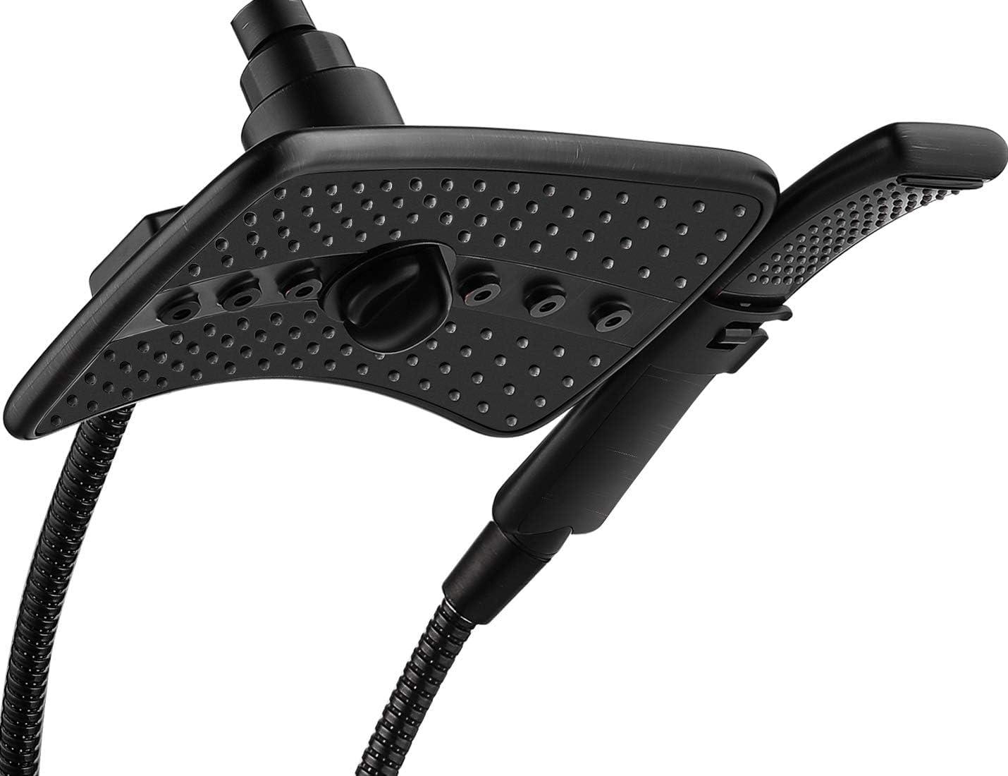 Bright Showers Shower Head Combo with Two Spray Setting Fixed Shower Head and Two Spray Settings Handheld Shower Head with Grey Face, Oil Rubbed Bronze