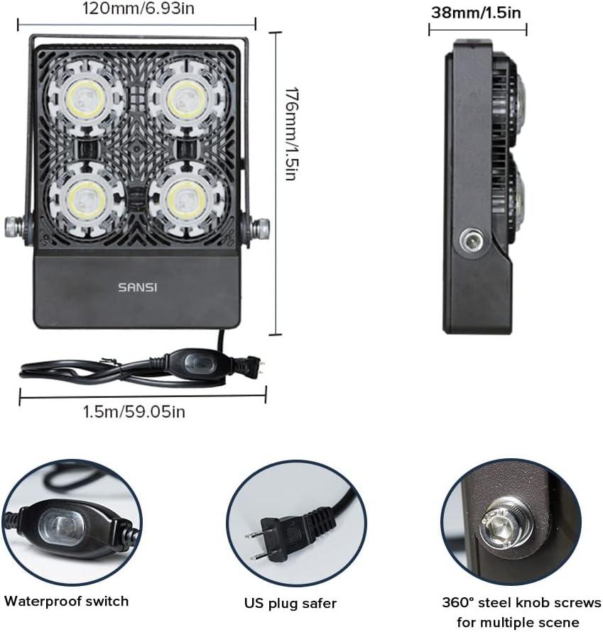 Modern 30W Cool White LED Outdoor Floodlight with App Control