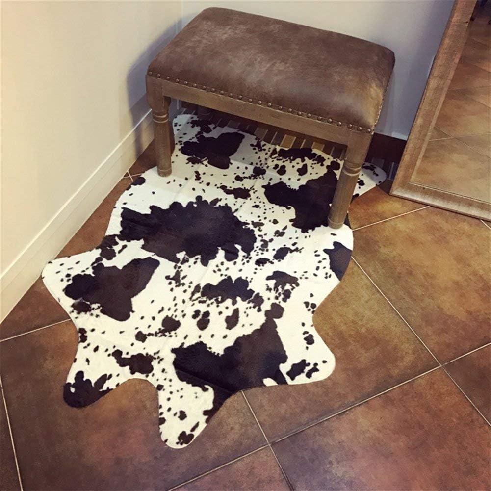 Cute Cow Print Faux Cowhide Kids Rug with Non-slip Backing