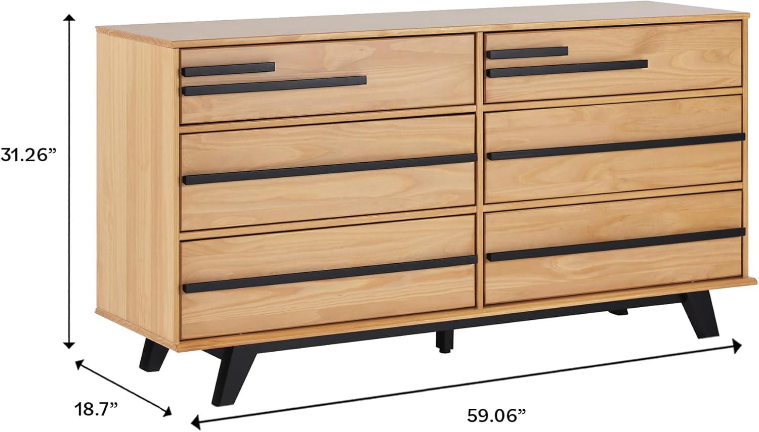 Amiliya Modern Solid Wood Detailed 6-Drawer Dresser