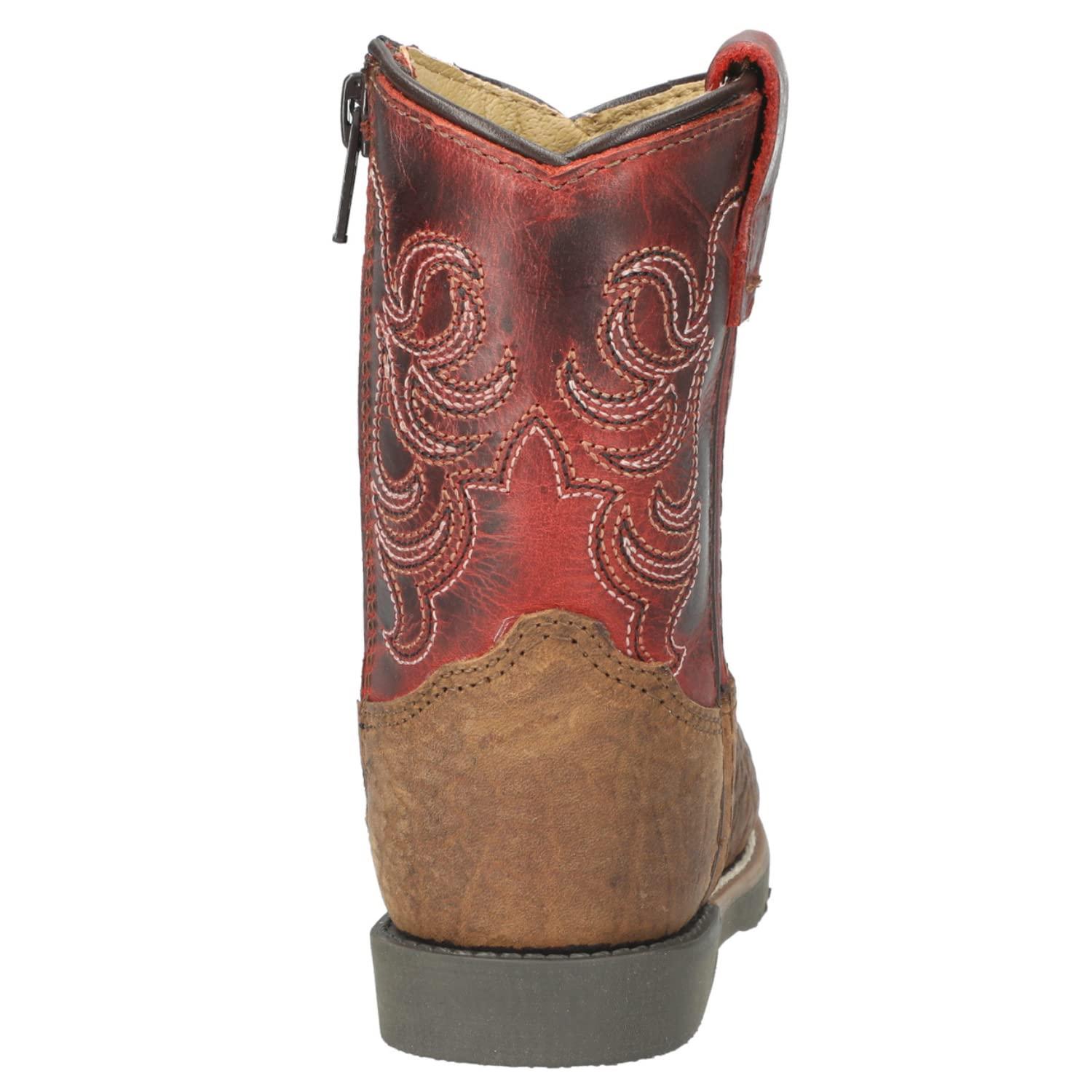 Autry Brown Genuine Leather Mid-Calf Western Boots