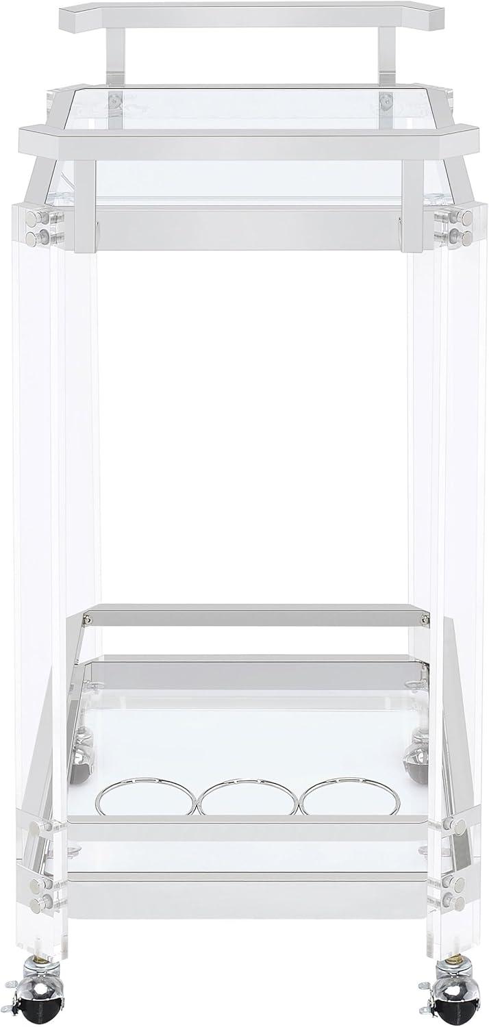 2-tier Glass Serving Cart Clear