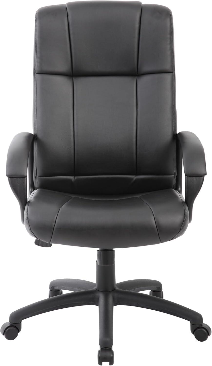 Caressoft Executive High Back Chair Black - Boss Office Products: Pneumatic Lift, Lumbar Support, 5 Casters