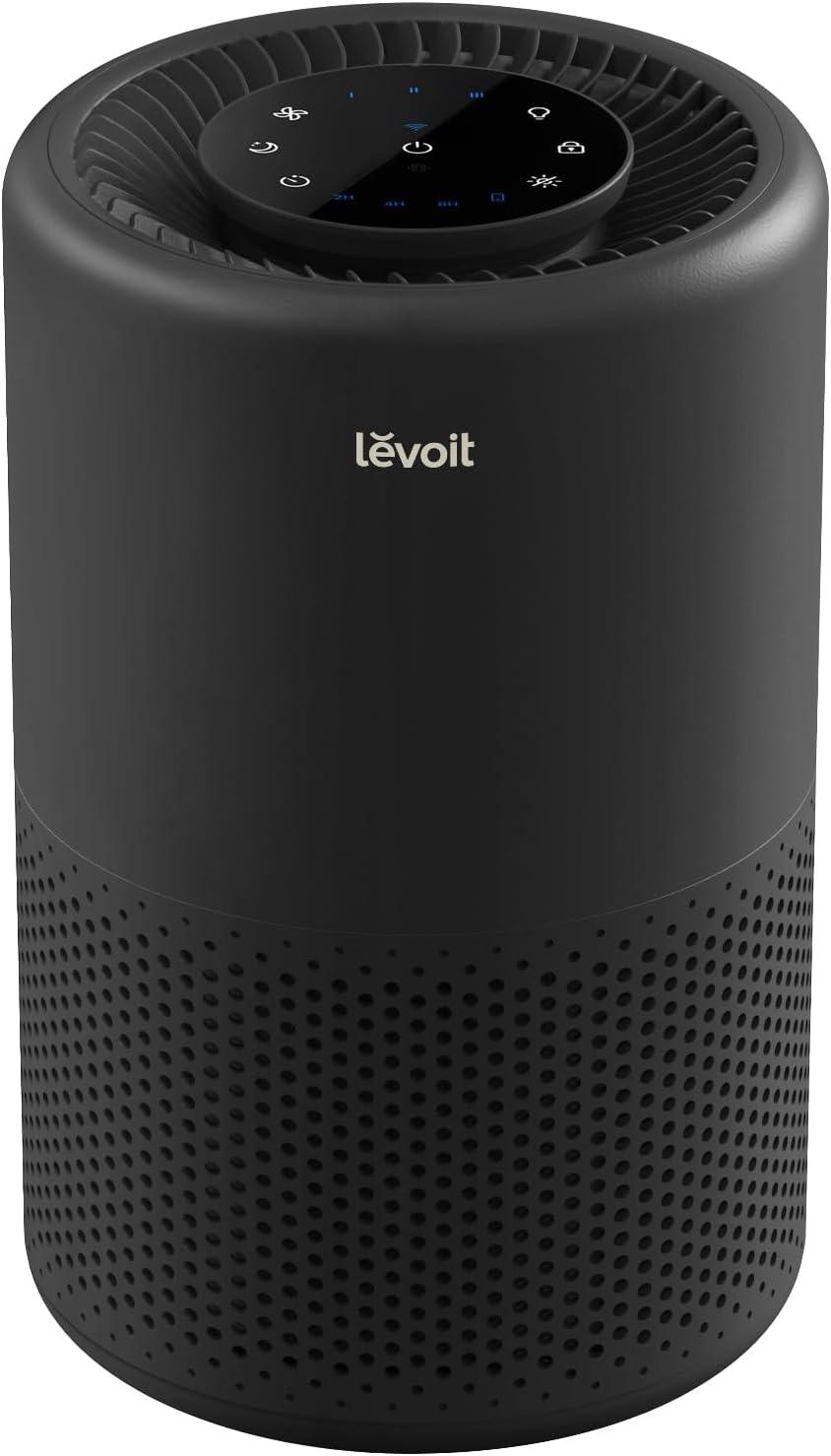 Black HEPA Smart Air Purifier with Alexa and Google Assistant