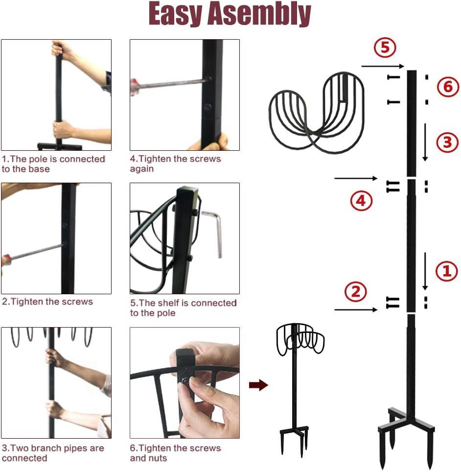 COSTYLE Garden Hose Holder Freestanding Water Hose Holder Heavy Duty Hose Storage Stand for Outside Yard Lawn