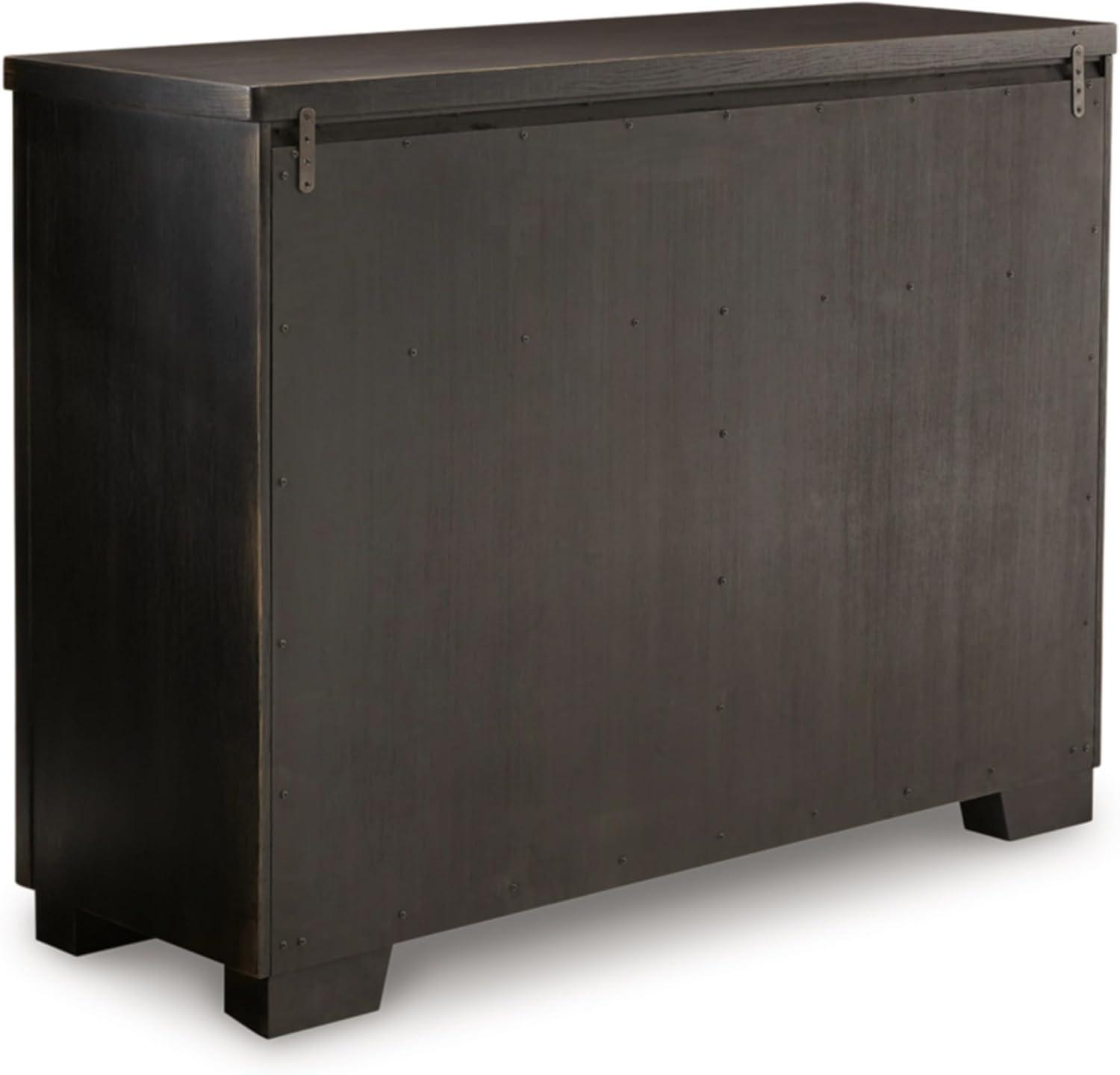 Black Modern Hardwood Dining Buffet with Adjustable Shelves