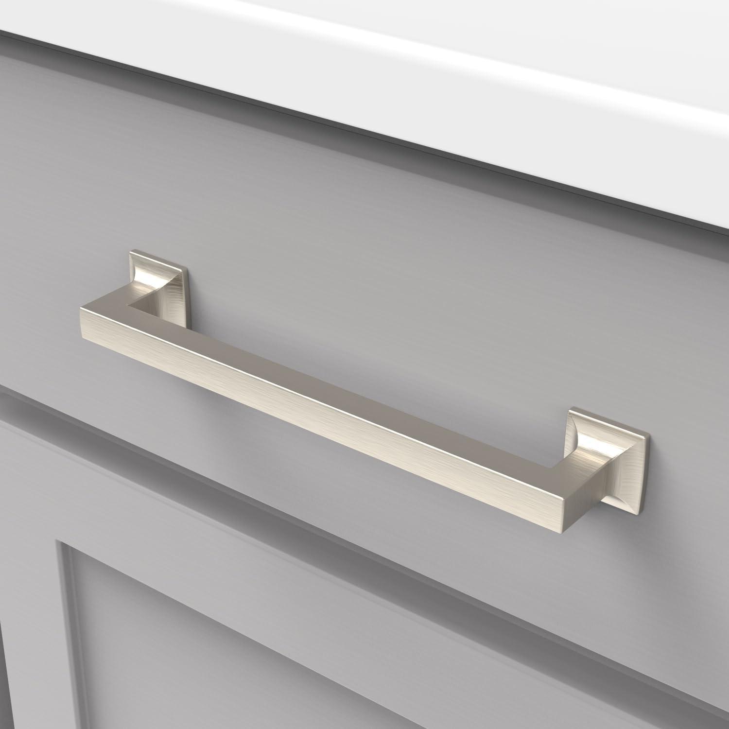 Hickory Hardware Studio Collection Pull 7-9/16 Inch (192mm) Center to Center Satin Nickel Finish