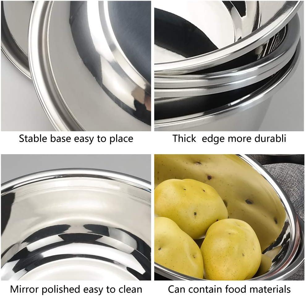 4-Pack Stainless Steel Mixing Bowls/Metal Prep Bowls, Salad Serving Bowl Set
