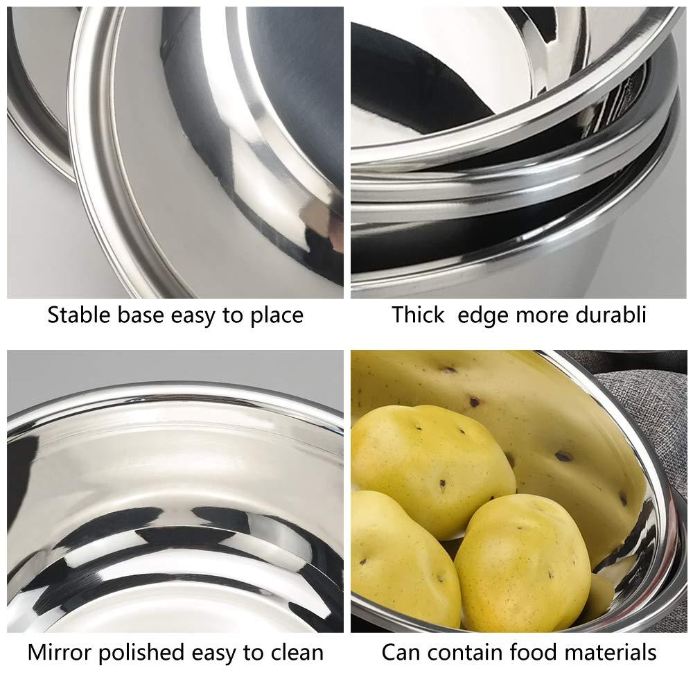4-Pack Stainless Steel Mixing Bowls/Metal Prep Bowls, Salad Serving Bowl Set