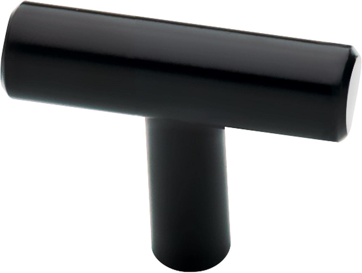 Matte Black T-Shaped Modern Brass Cabinet Knob