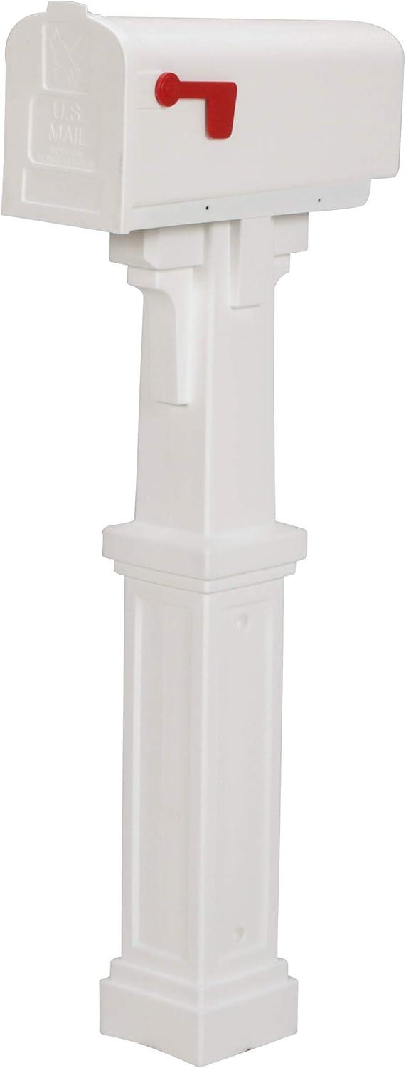 Architectural Mailboxes Parsons Plastic, Medium, Post-Mount Mailbox in White