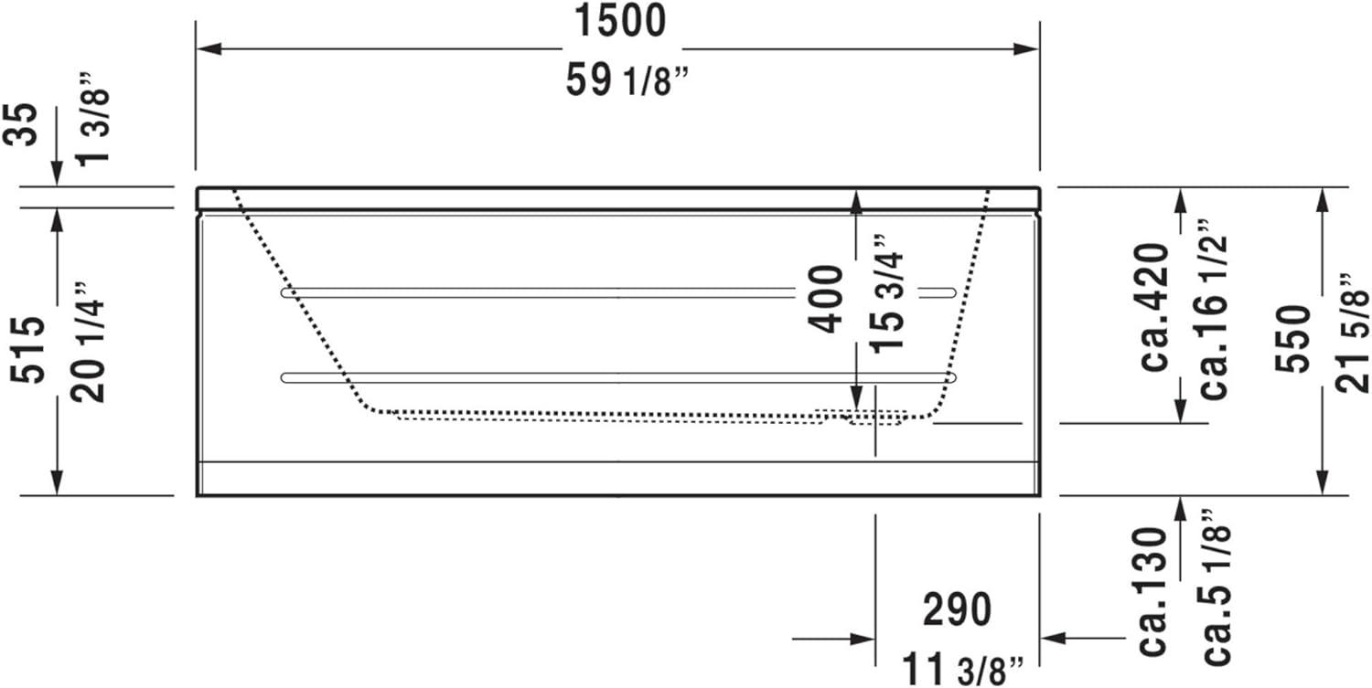 D-Code 59" x 30" Drop In Soaking Bathtub