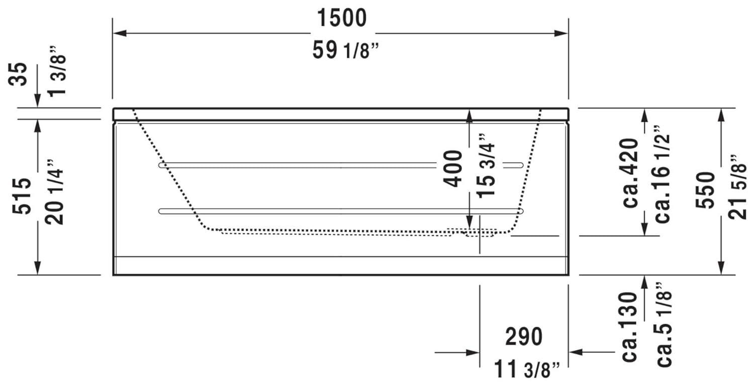 D-Code 59" x 30" Drop In Soaking Bathtub