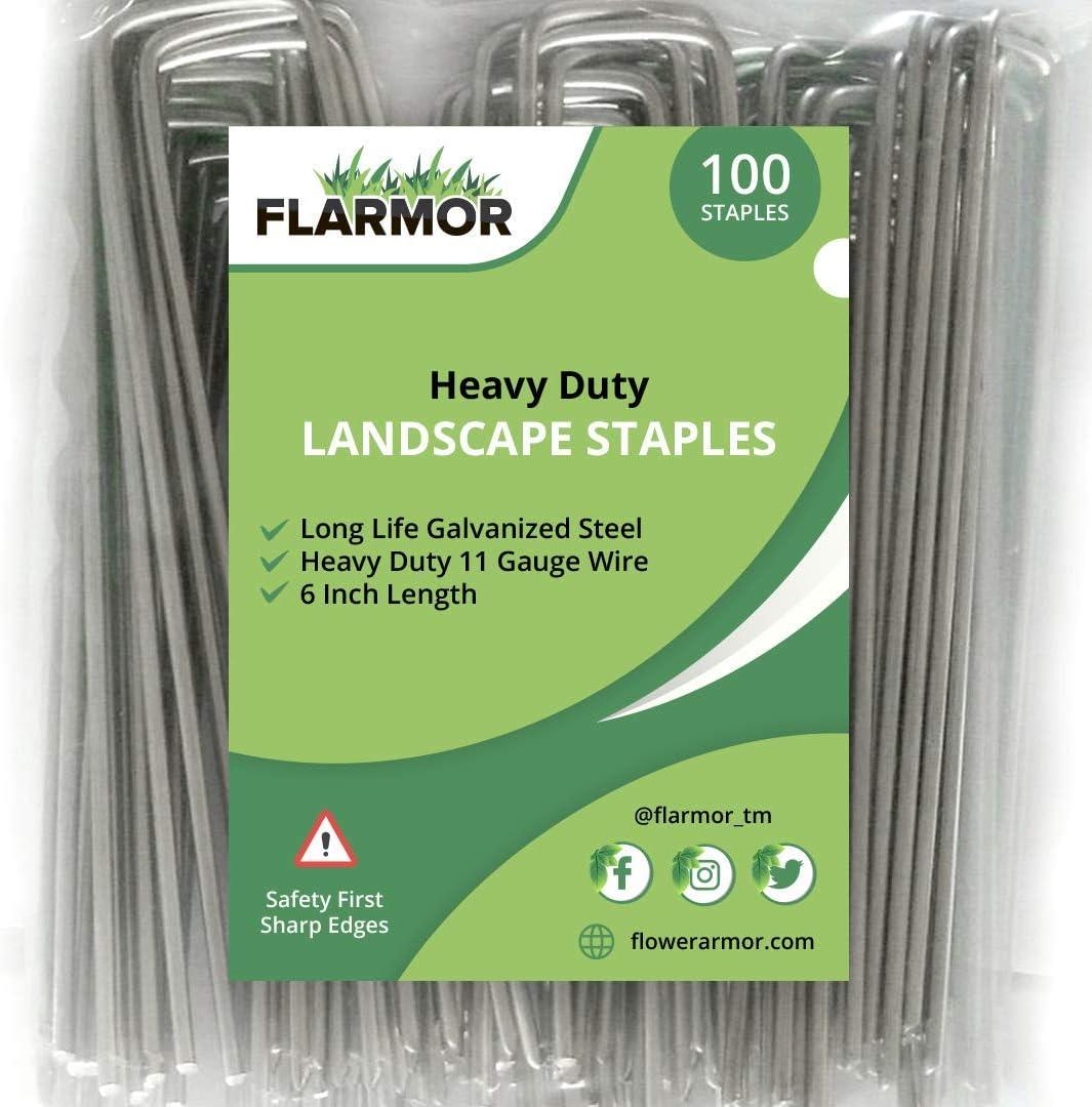 6-Inch Silver Galvanized Steel Heavy Duty Landscape Staples (100-Pack)