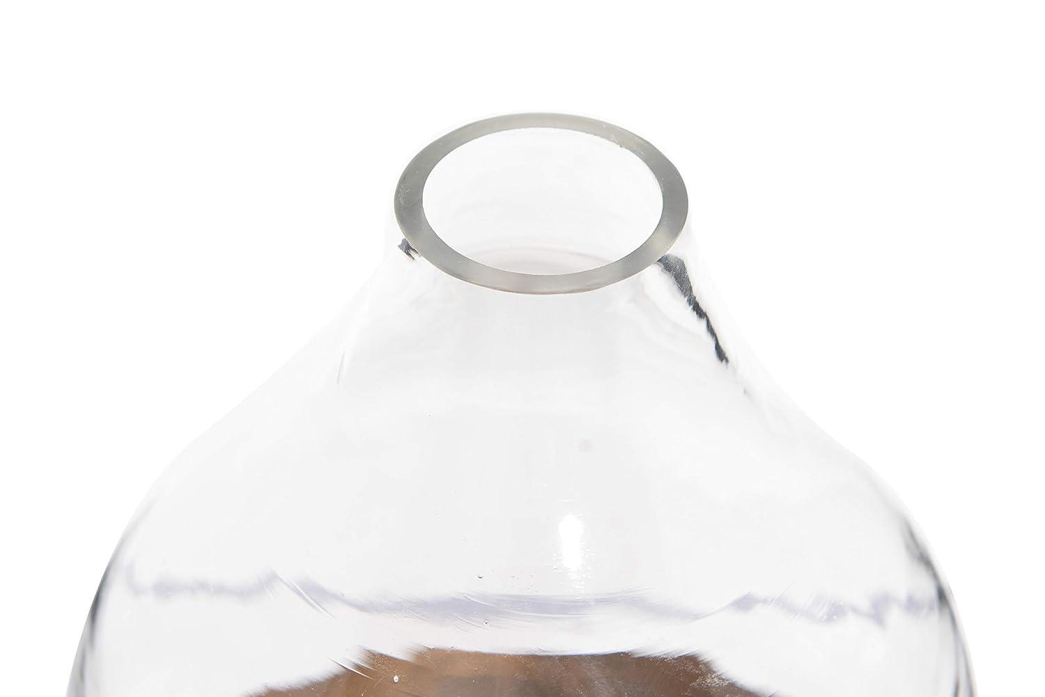 10" x 7" Glass Cloche with Metal Antique Copper Finish Trays Brass - Storied Home: Vintage Display Dome, Elegant Terrarium