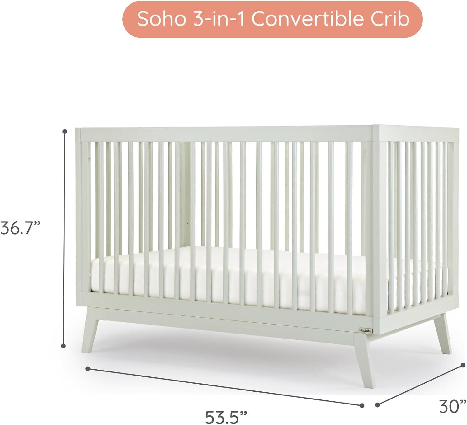 dadada Sage Soho 3-in-1 Convertible Crib to Toddler Bed Furniture