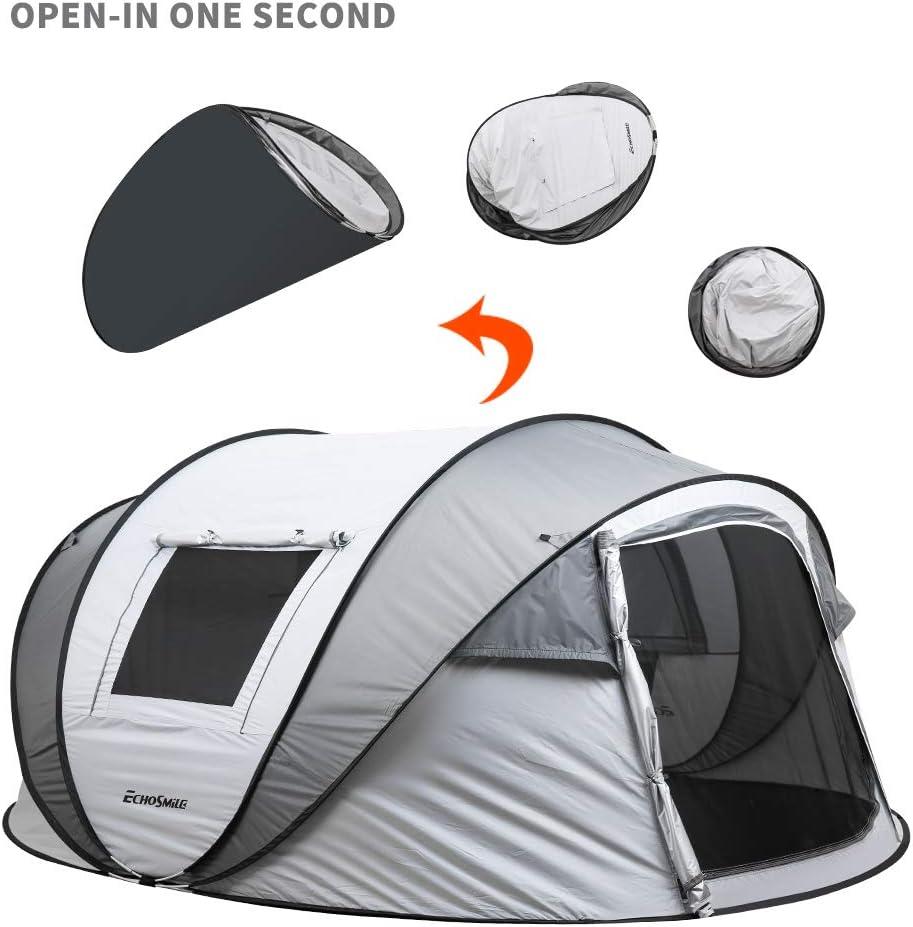 EchoSmile 6 Person White Fiberglass Dome Camping Tent