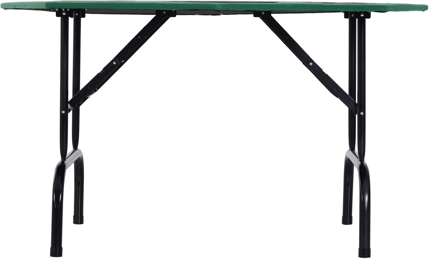 Soozier 47.25" 8 Player Folding Octagon Poker Table for Blackjack Poker Game with Cup Holders, Green