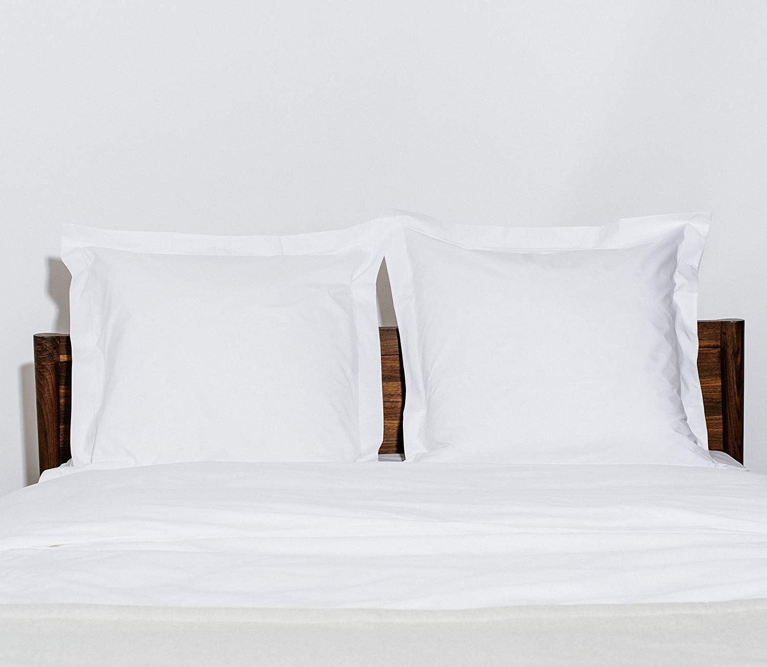 White Egyptian Cotton 28x28 Euro Pillow Shams Set of 2