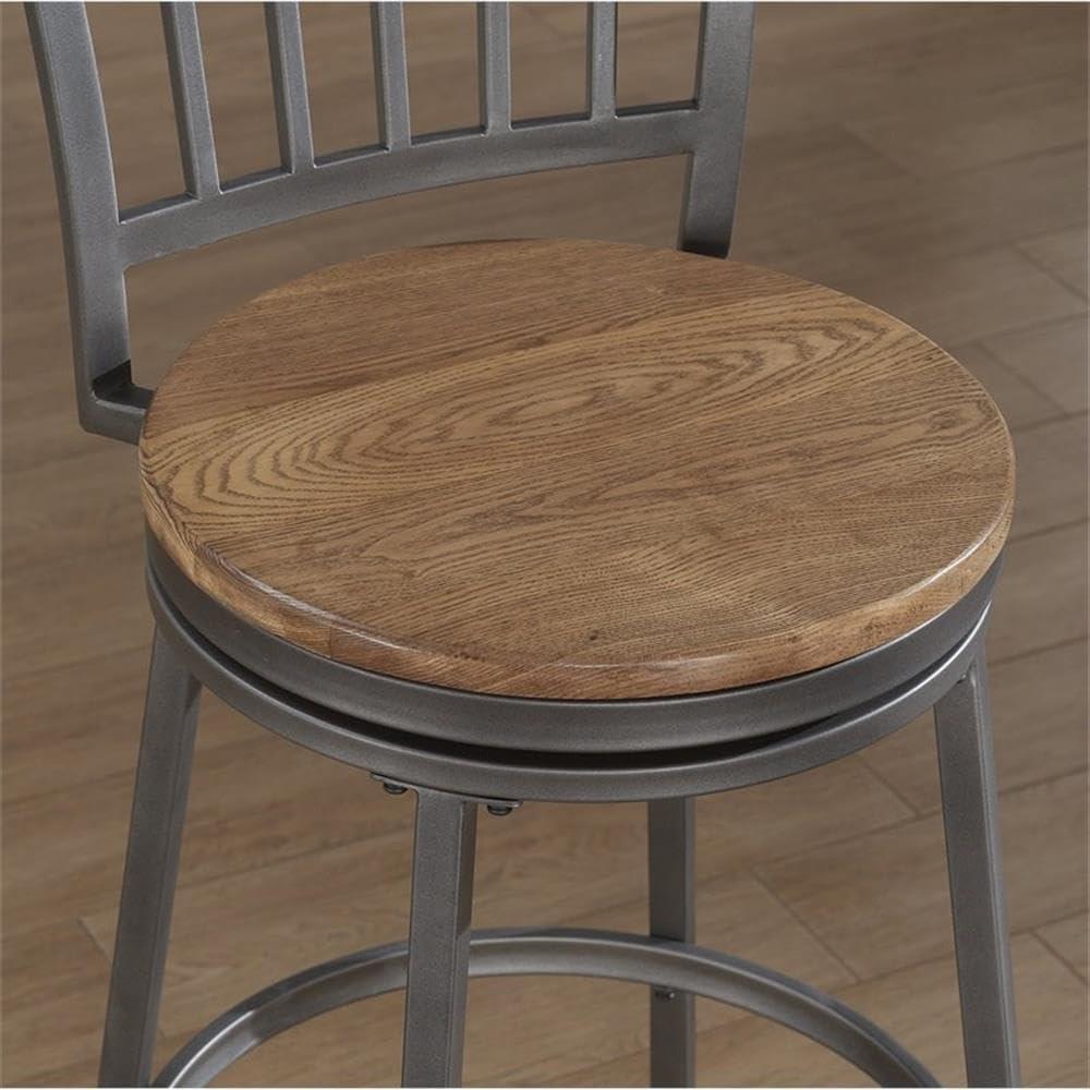 American Woodcrafters Filmore Counter Stool - Slate Gray/Golden Oak