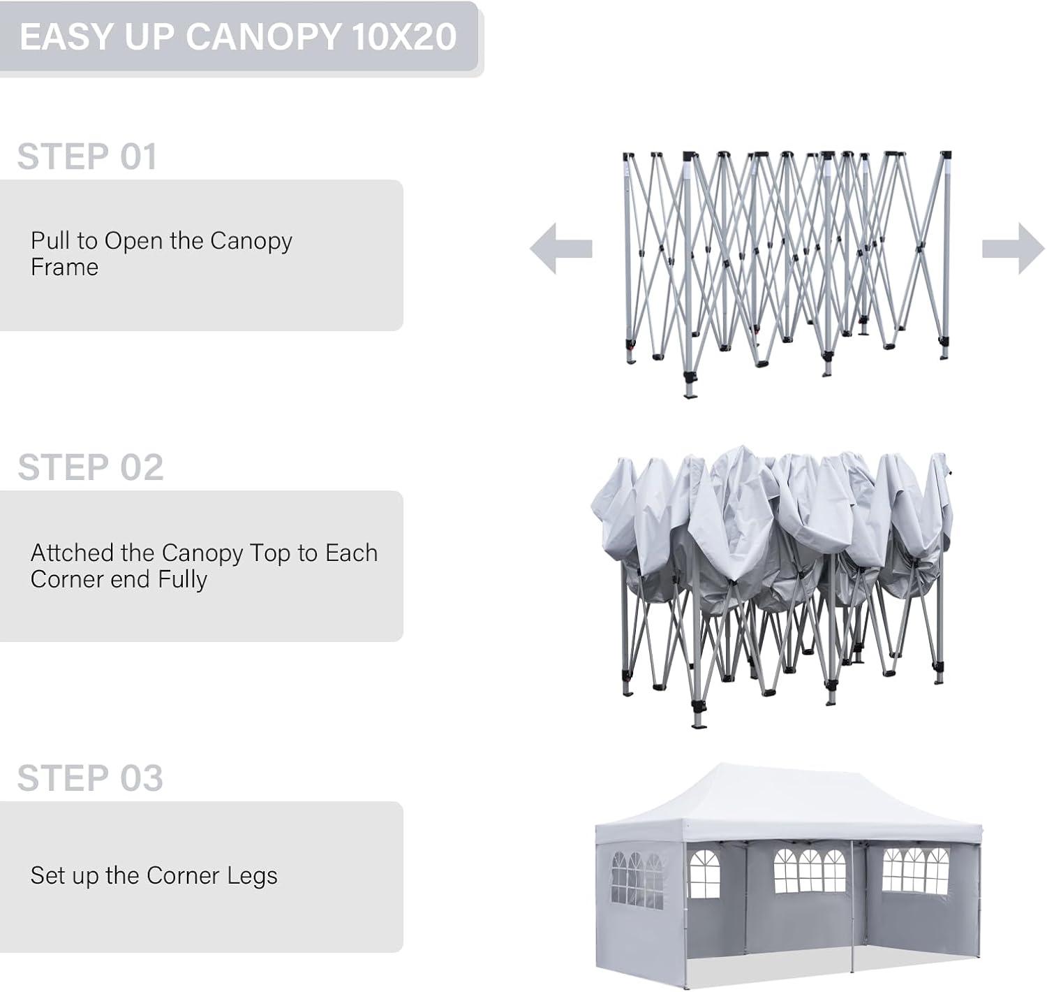 GoDecor 10'x20' Wedding Canopy Tent Gazebo-4 Sides