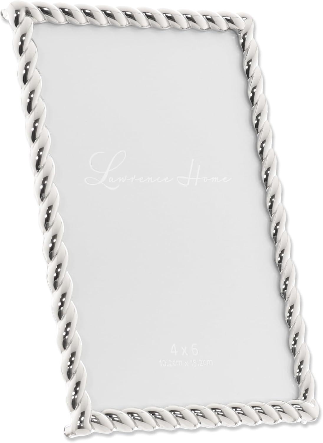 Lawrence Frames Silver Metal Rope 4x6 Picture Frame