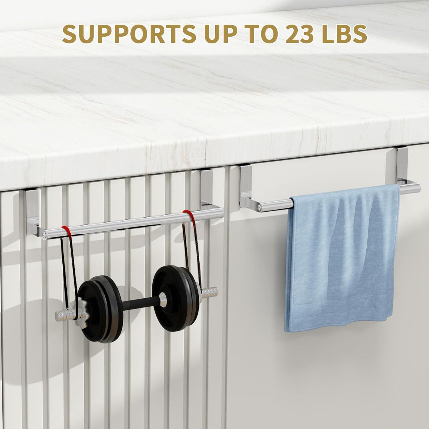 Suploo AUMJJE19 2 Pack Stainless Steel Over Door Towel Rack Bar Holders