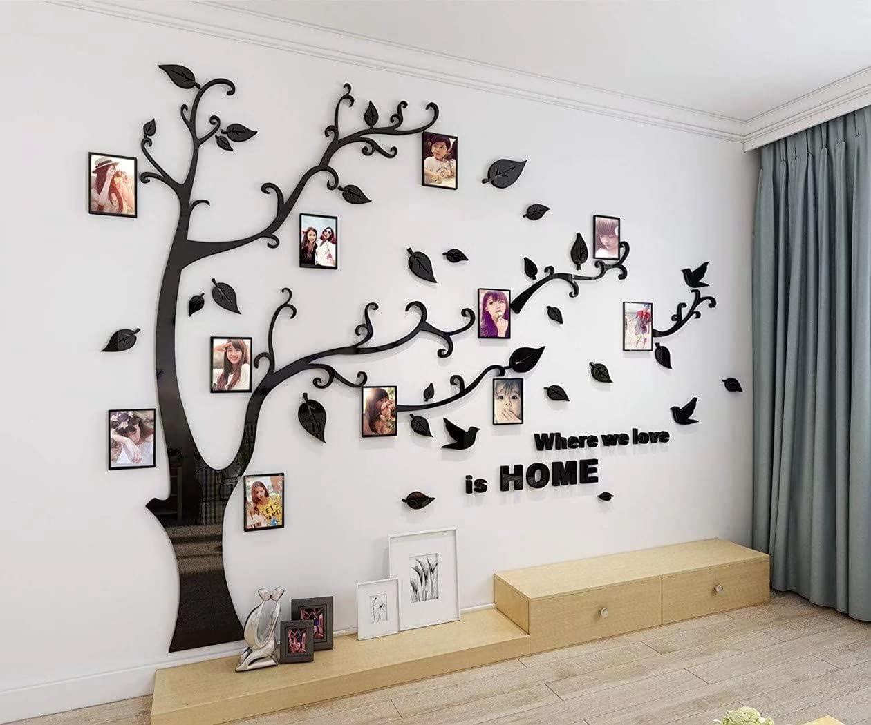 Red Barrel Studio® 3D Tree Wall Stickers - DIY Photo Frame Tree Wall Decal Family Photo Frame Sticker Murals Wall Decor Living Room Bedroom TV Background Home Decorations
