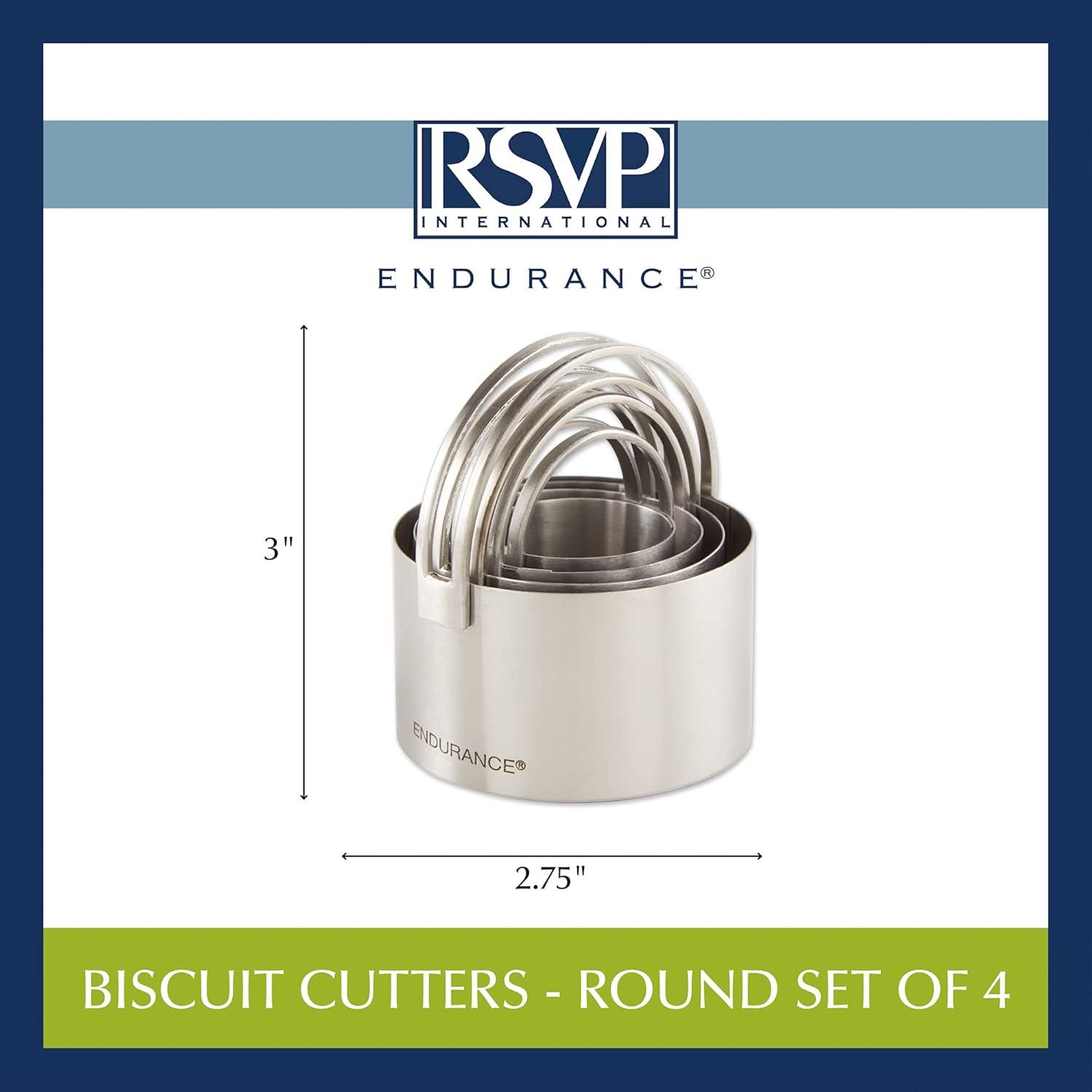 Stainless Steel Round Biscuit Cutter Set with Handles