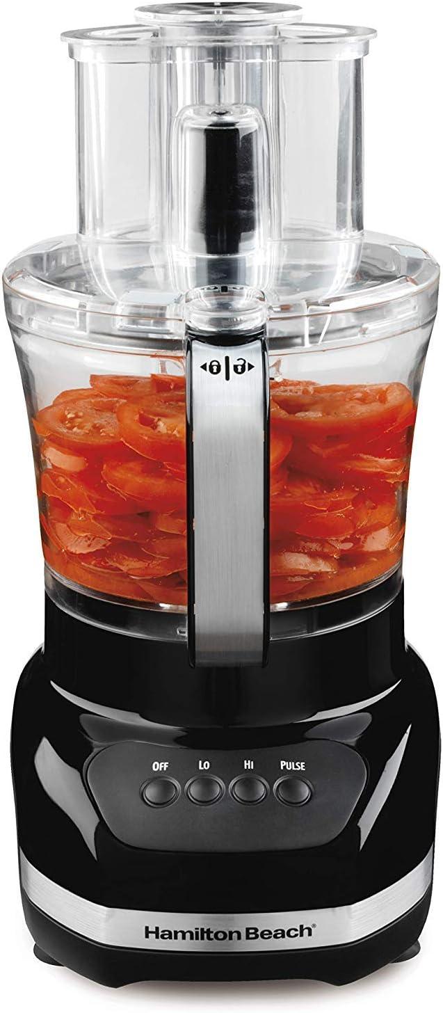 Hamilton Beach Big Mouth Duo 12 Cup Food Processor Includes 4 Cup Mini Bowl and 12 Cup Bowl 70580: 500W, 2 Speeds, Dishwasher-Safe