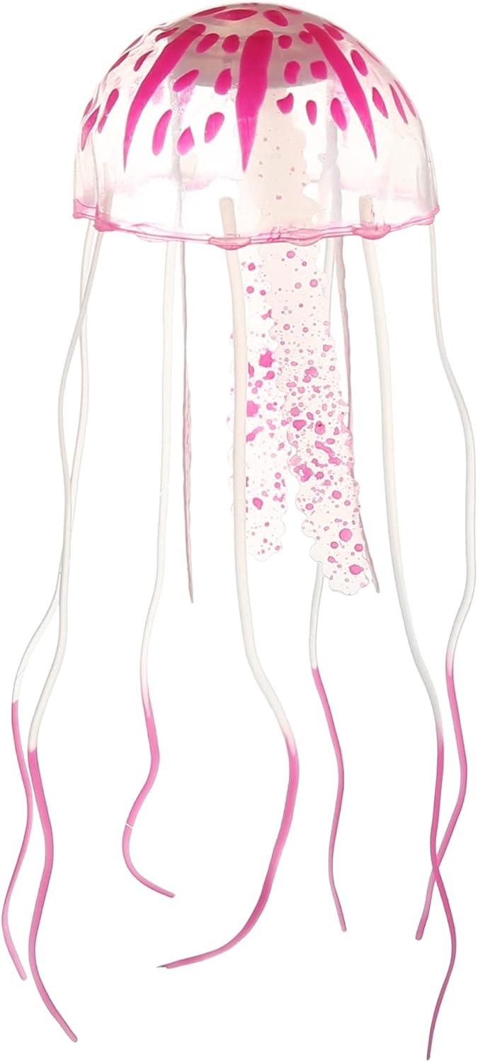 Unique Bargains Aquarium Jellyfish Glow Decoration with Suction Cup 2.3"x5.9" Pink