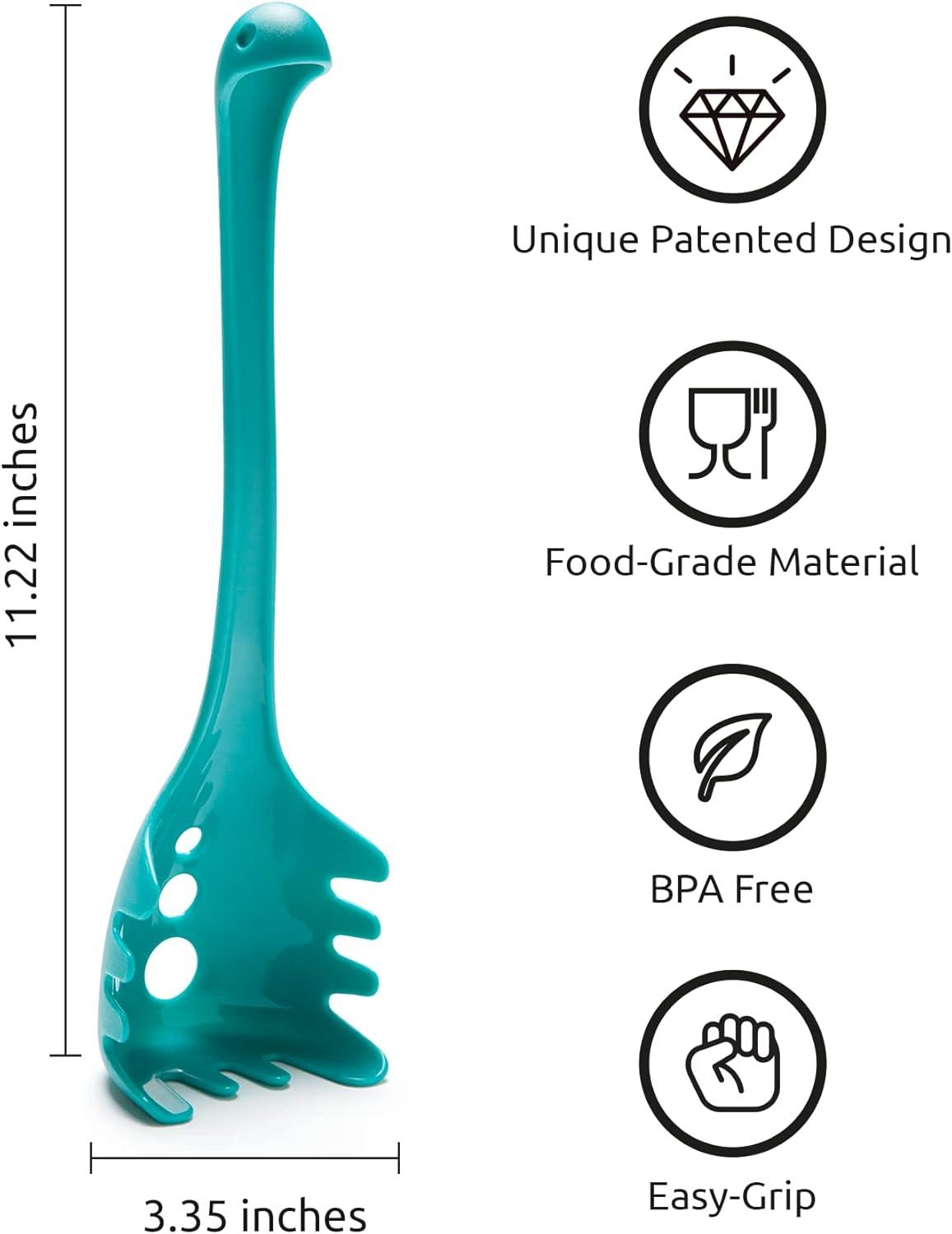 Papa Nessie Teal BPA-Free Plastic Pasta Spoon