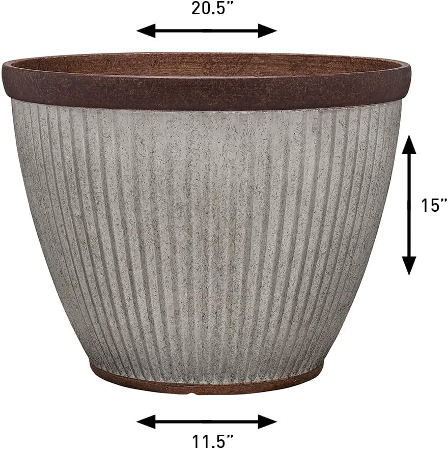 Westlake 10" Rustic Galvanized Resin Round Planter for Indoor/Outdoor