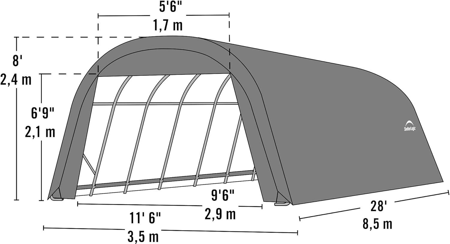 ShelterLogic Round Style Shelter, Green Cover